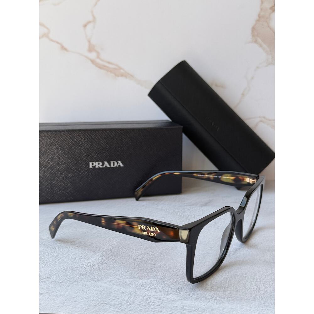 NEW Prada PR B03V Black Tortoise Square Eyeglasses Frames - Picture 5 of 6